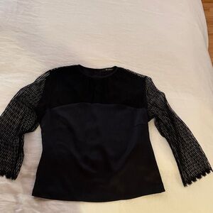 Ulla Johnson black s/m SILK button down back sophisticated/classic